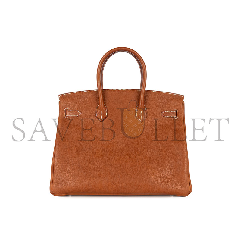 H**mes BIRKIN 35 FAUVE BARENIA SILVER HARDWARE (35*25*18cm)